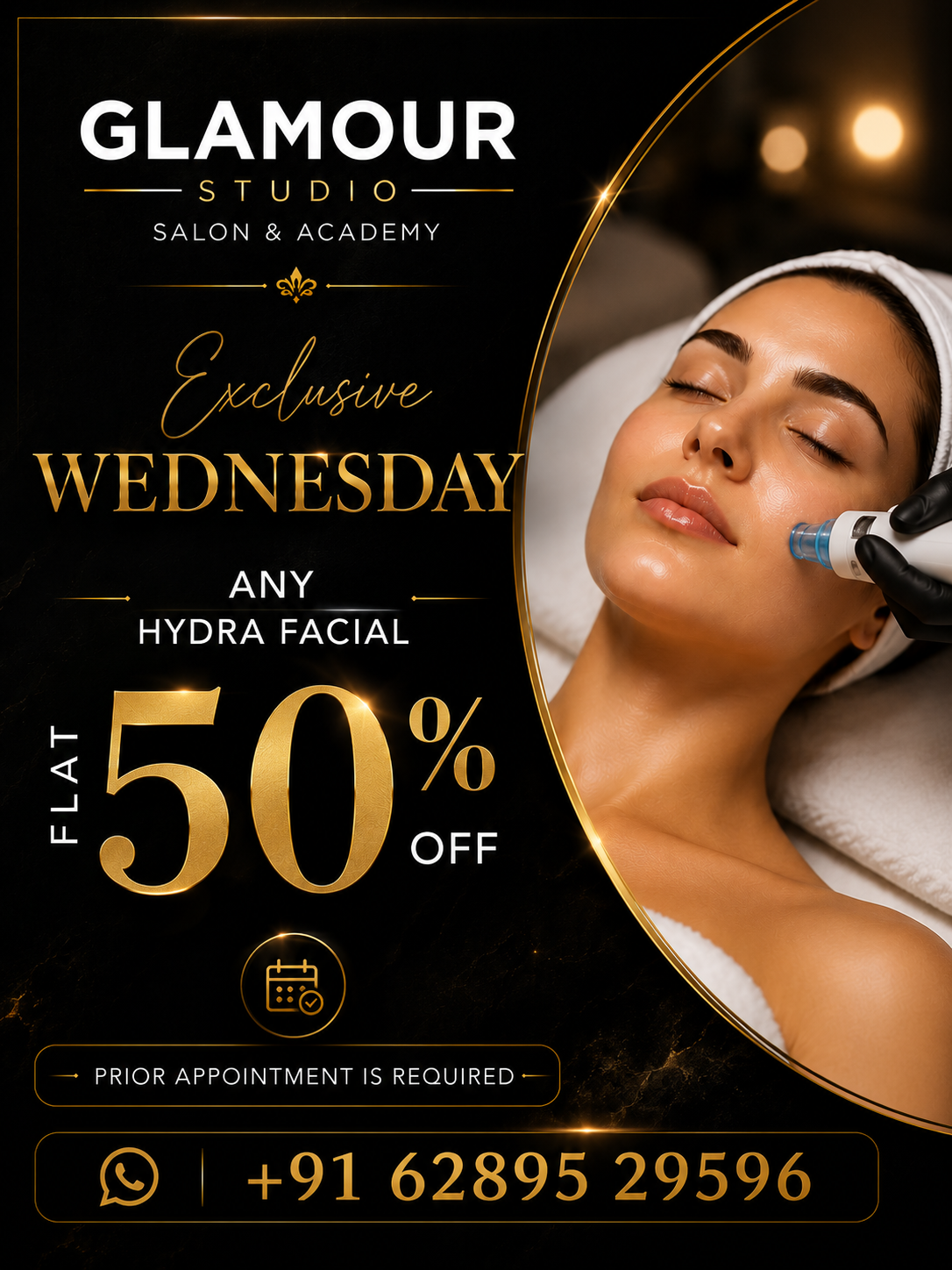Exclusive Wednesday — Any Hydra Facial · Flat 50% Off